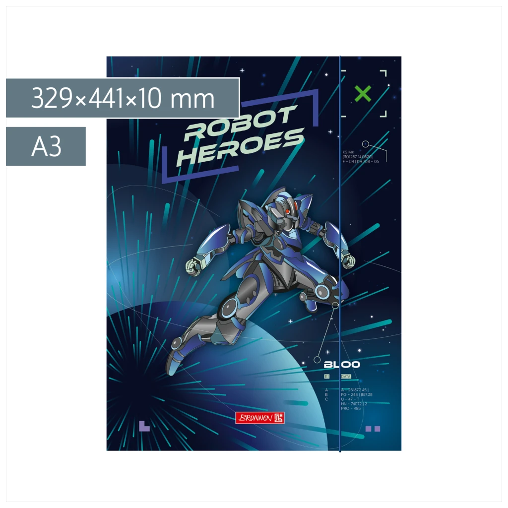 Sammelmappe Robot Heroes für A3 | A3, Füllhöhe: 10 mm, dunkelblau