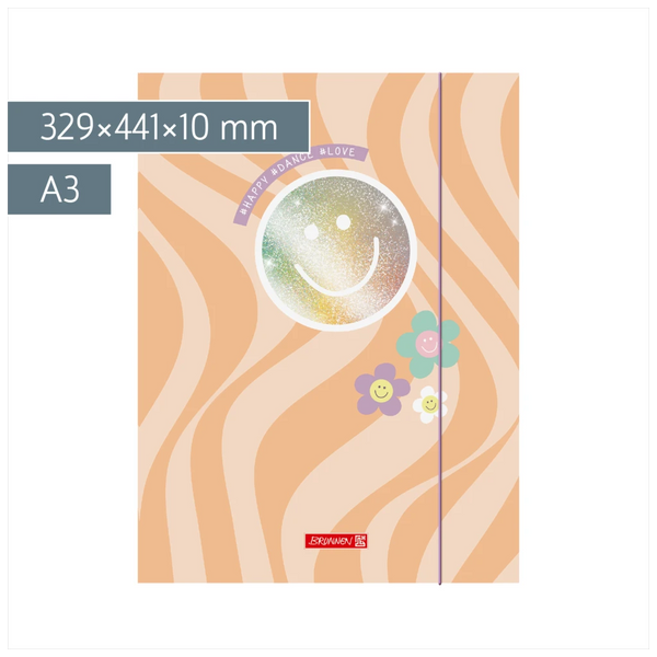 Sammelmappe Happy Hippie für A3 | A3, Füllhöhe: 10 mm, orange