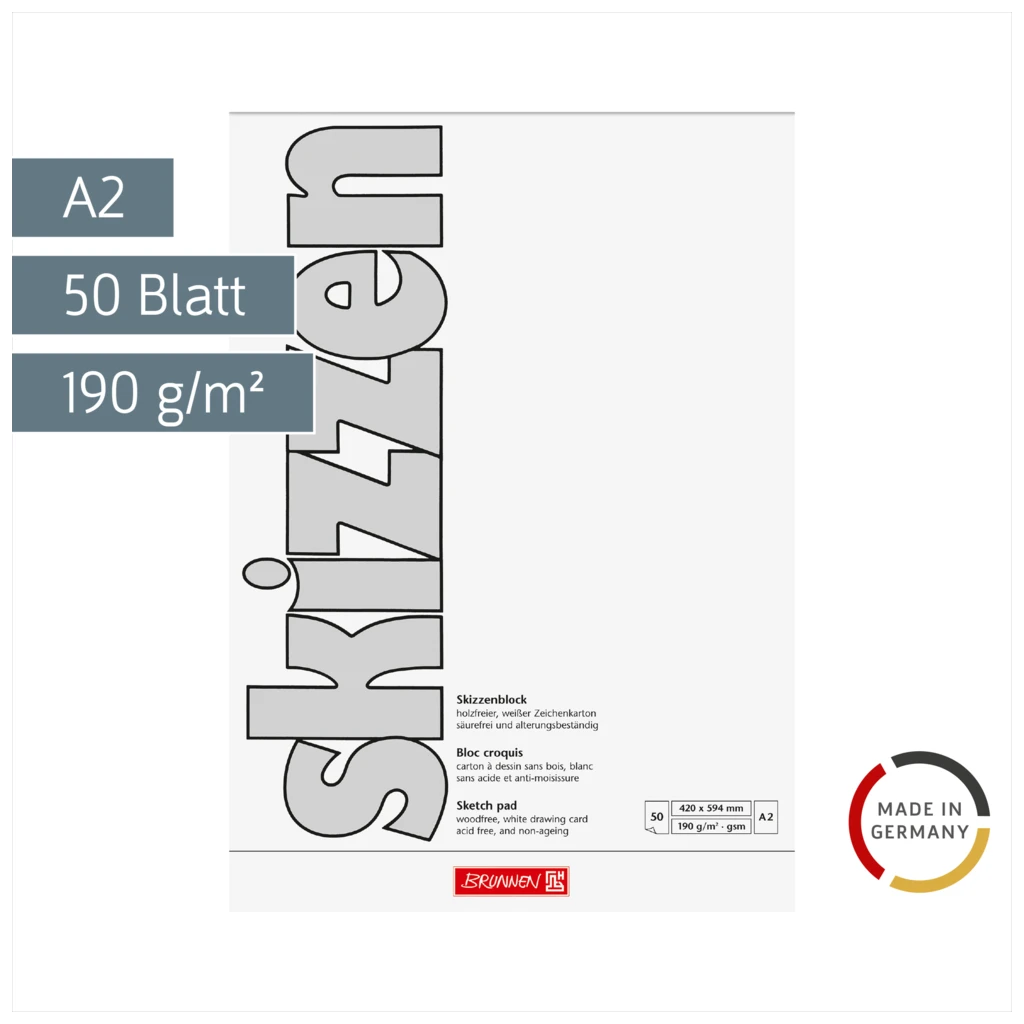Skizzenblock | A2, 50 Blatt, weiß