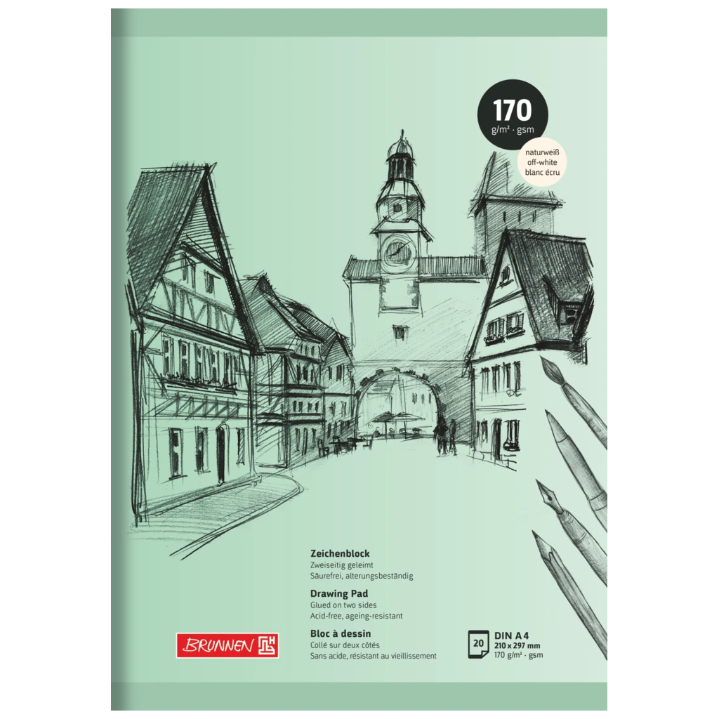 Zeichenblock | A4, 20 Blatt, grün