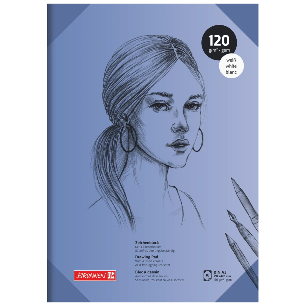 Zeichenblock | A3, 10 Blatt, blau