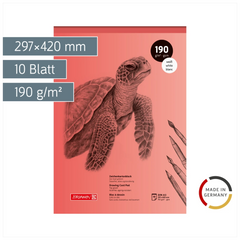 Zeichenkartonblock | A3, 10 Blatt, rot
