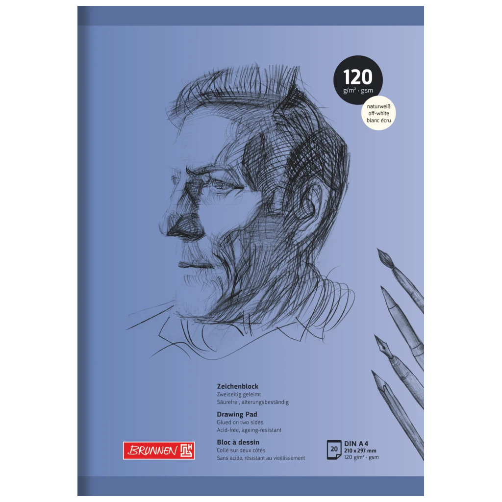 Zeichenblock | A4, 20 Blatt, blau