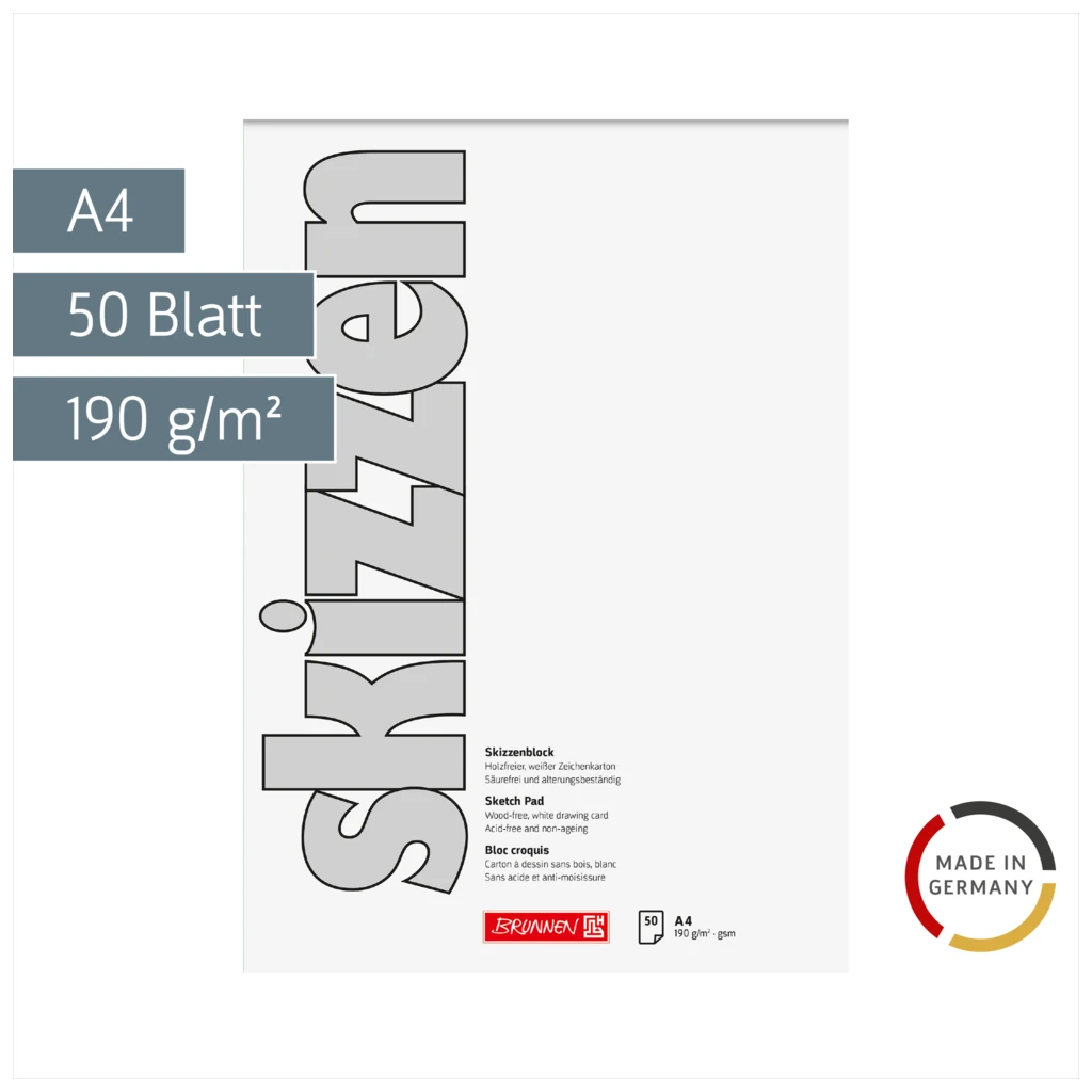 Skizzenblock | A4, 50 Blatt, weiß