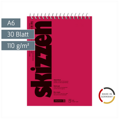 Skizzenblock | A6, 30 Blatt, rot