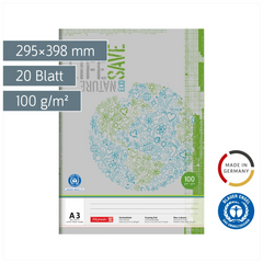 Zeichenblock Recycling | A3, 20 Blatt