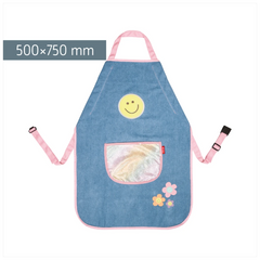 Kinderschürze Happy Hippie | jeansblau/mehrfarbig, pastell