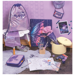 Ausmalheft Magic Butterfly | 32 Blatt, rosarot/lila