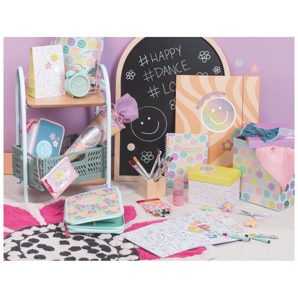 Ausmalheft Happy Hippie | 32 Blatt, rosa