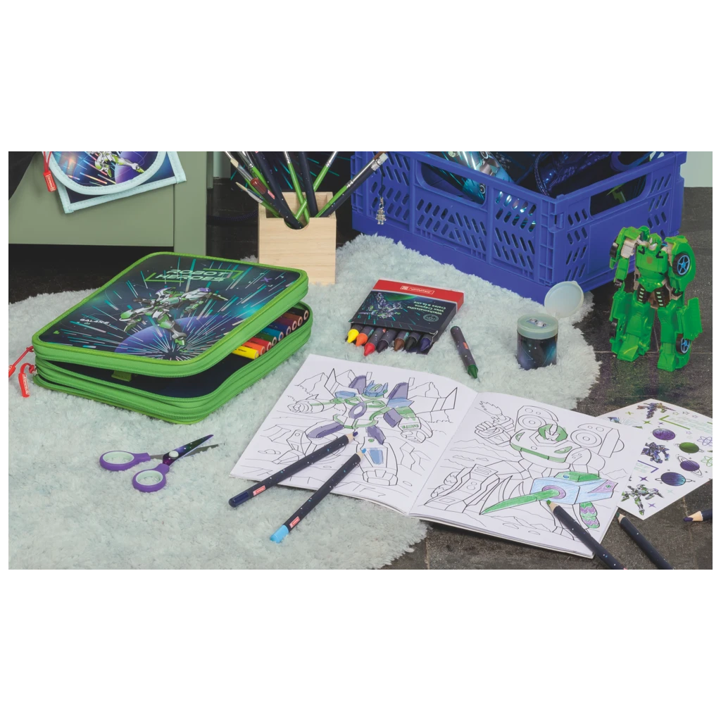 Wachsmalstifte-Set Robot Heroes | dunkelblau, 8 Stück