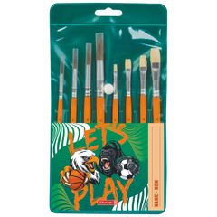 Schulpinsel-Set Sporty Animals | orange, 8 Pinsel