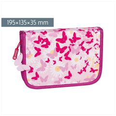 Federmäppchen „Schmetterlinge“ | 2 Klappe(n), pink/rosa