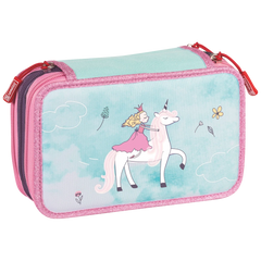 Federmäppchen Unicorn Princess | 3 Reißverschlüsse, türkis