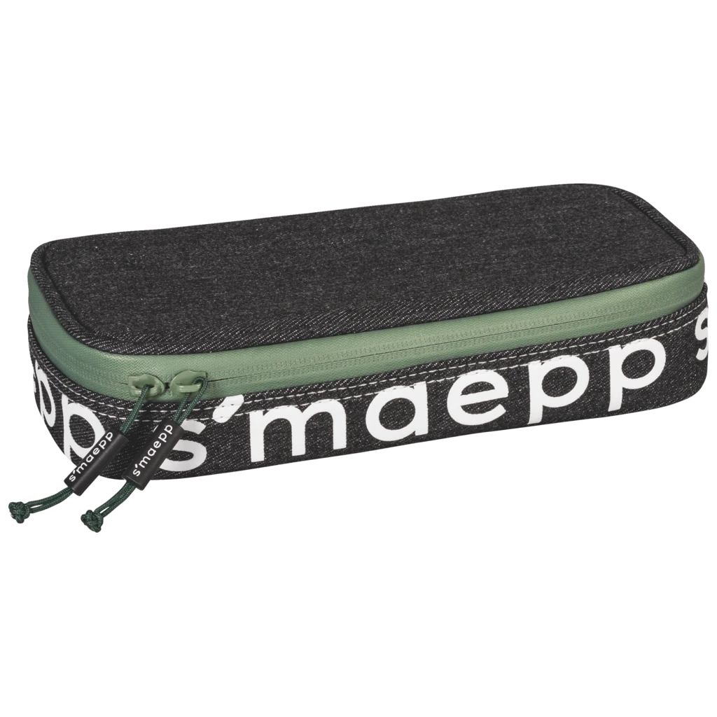 Schlampermäppchen s'maepp XL „Urban Classic“ | 1 Klappe(n), grün/dunkelgrau