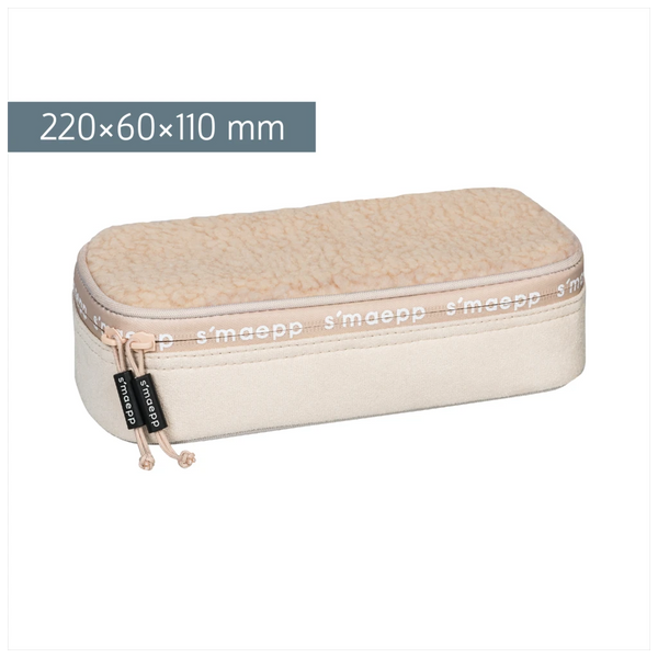Schlampermäppchen s'maepp XL „Plüsch“ | 1 Klappe(n), beige