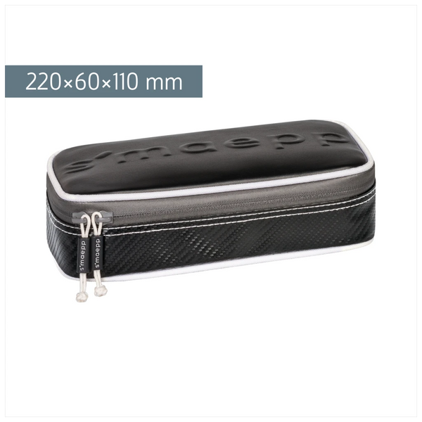 Schlampermäppchen s'maepp XL „Carbon“ | 1 Klappe(n), schwarz/silber