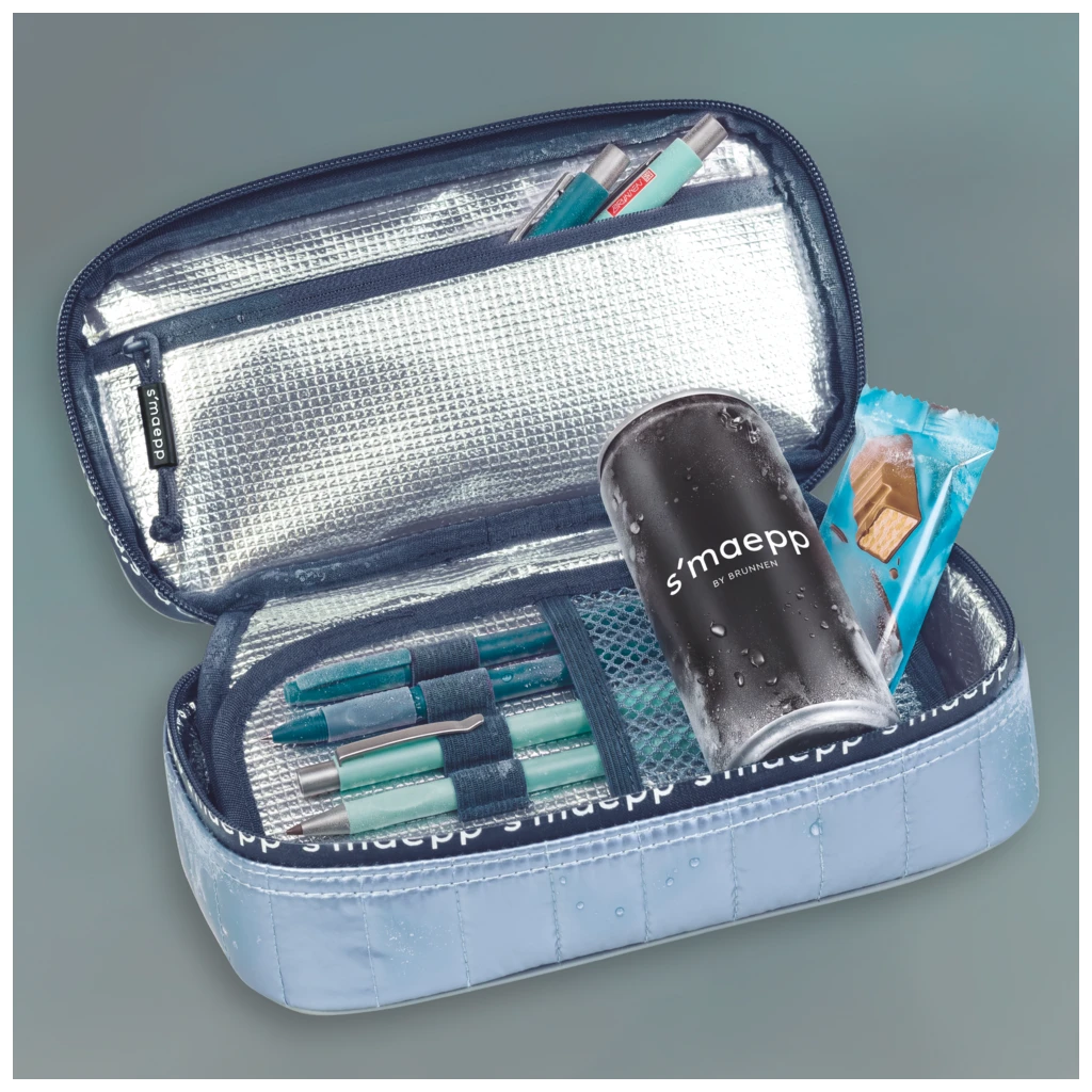 Schlampermäppchen s'maepp XL „Cool“ | 1 Klappe(n), eisblau metallic