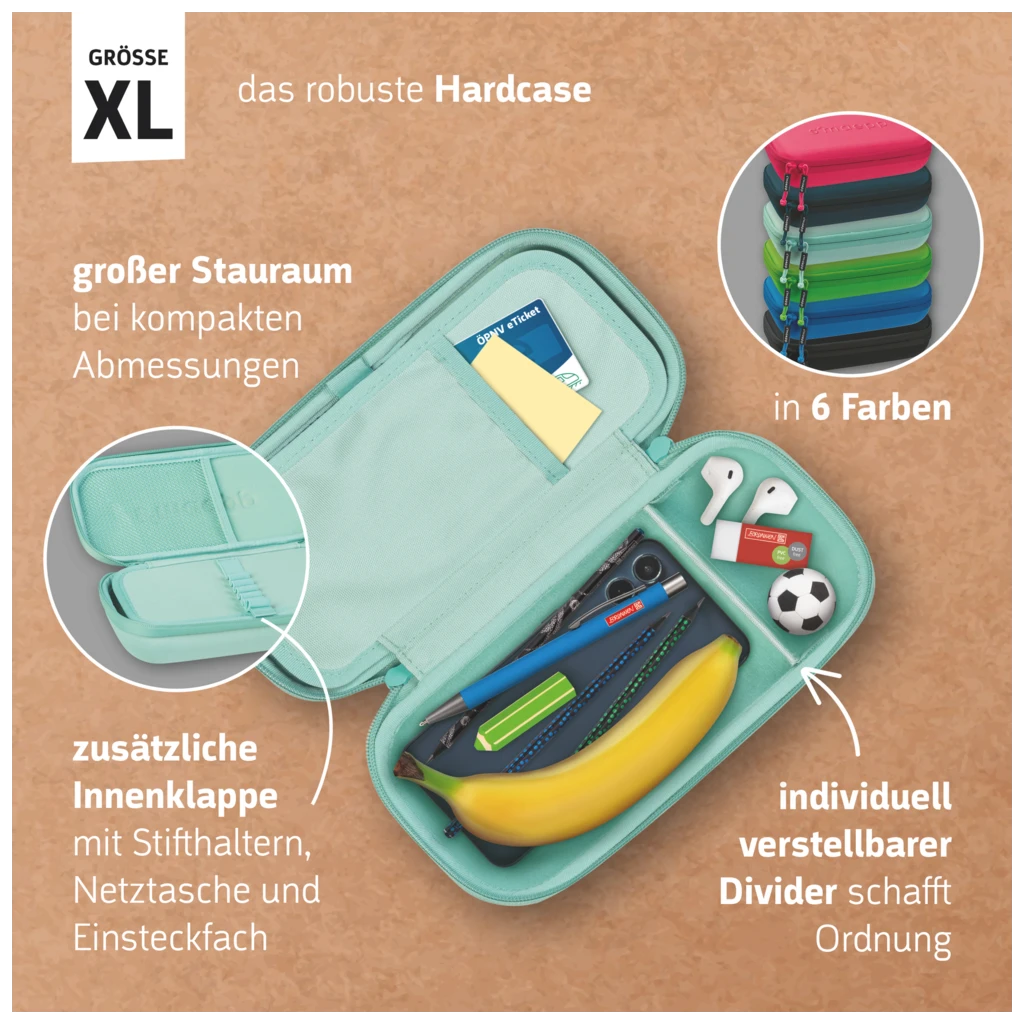 Schlampermäppchen s'maepp XL Hardcase Colour Code | 1 Klappe(n), kiwi