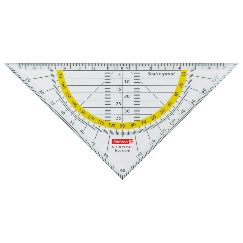 Geometrie-Dreieck bruchsicher | 16 cm, glasklar