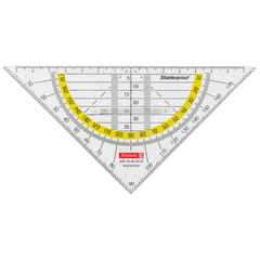 Geometrie-Dreieck bruchsicher | 16 cm, mit Griff, glasklar