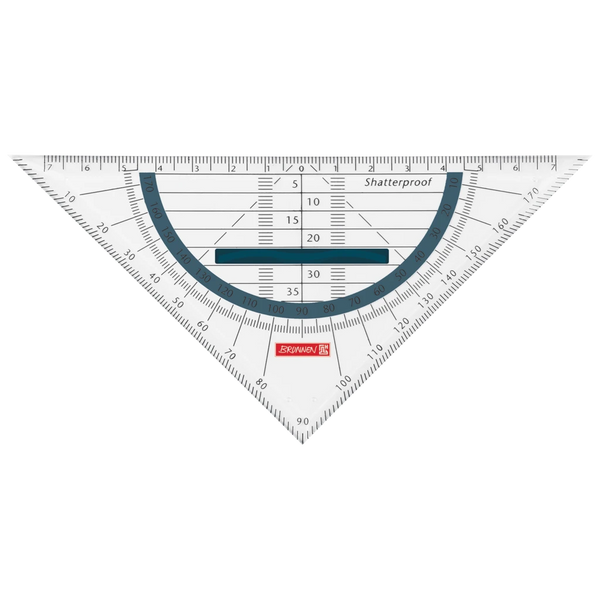 Geometrie-Dreieck Colour Code bruchsicher | 16 cm, mit Griff, denim