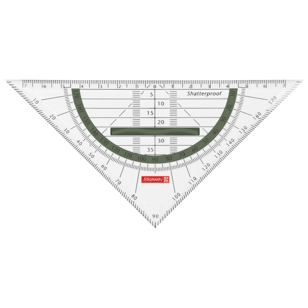 Geometrie-Dreieck Colour Code bruchsicher | 16 cm, mit Griff, olive