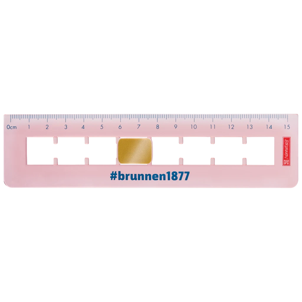 Lineal „Flip“ #Harmony | 15 cm, rosa/gold