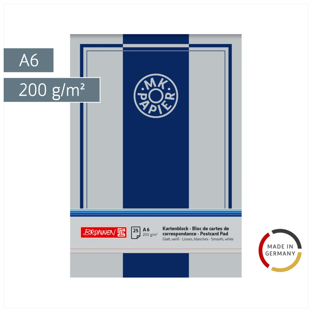 MK-Kartenblock MK-Papier | A6, 200 g/m², weiß