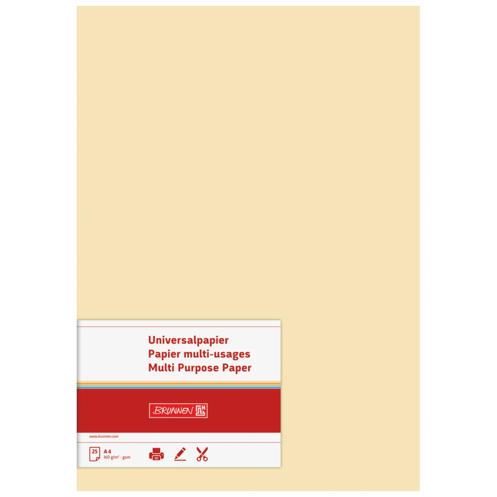 Multifunktionspapier Universalpapier | A4, 160 g/m², chamois, 25 Blatt