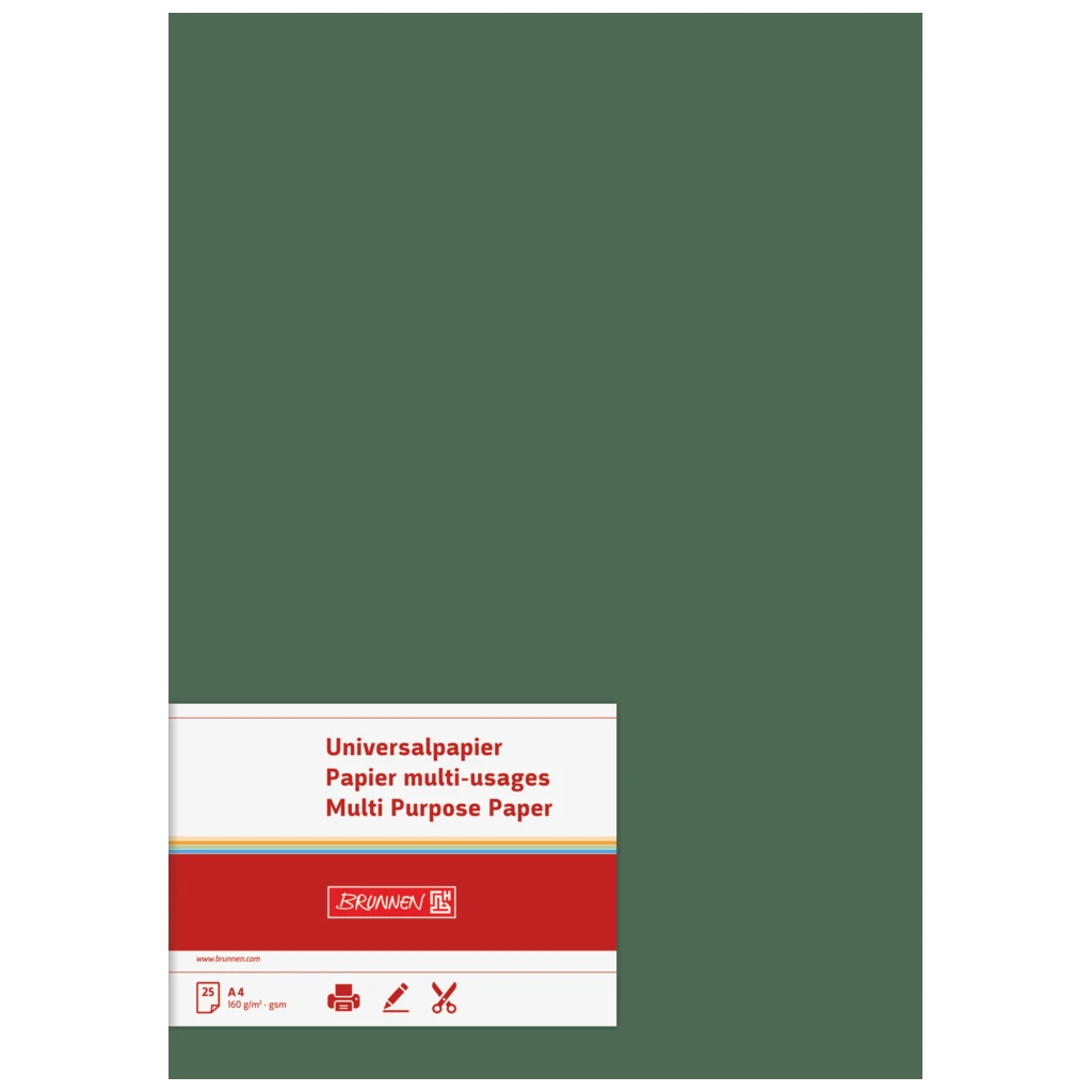 Multifunktionspapier Universalpapier | A4, 160 g/m², moosgrün, 25 Blatt