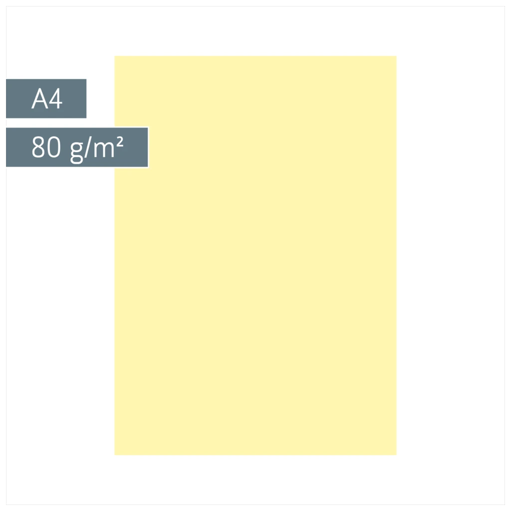 Multifunktionspapier Universalpapier | A4, 80 g/m², hellgelb, 50 Blatt