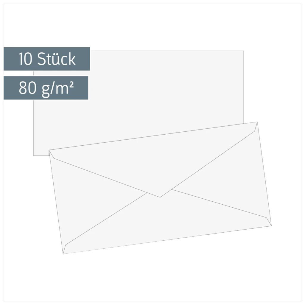 Briefumschläge Universalpapier | DIN lang, 80 g/m², weiß, 10 Stück