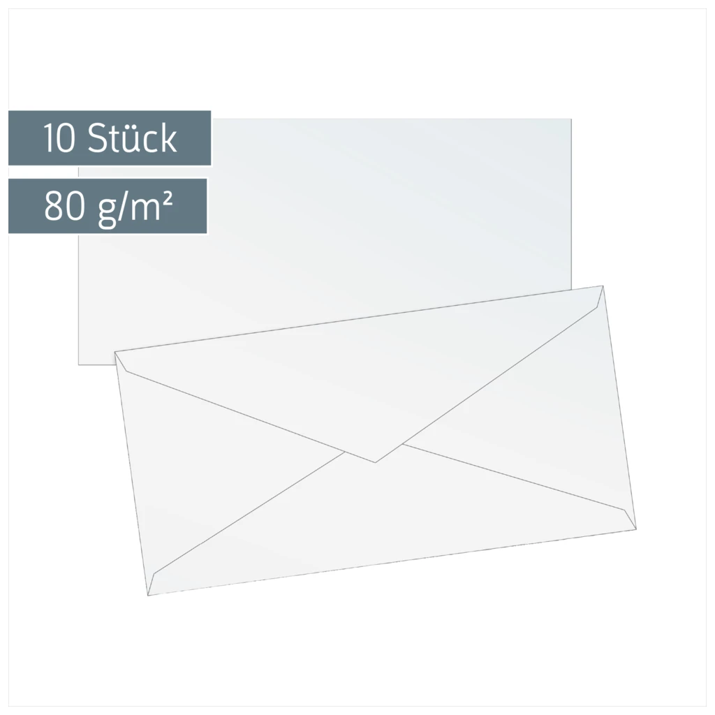 Briefumschläge Universalpapier | DIN lang, 80 g/m², perlweiß, 10 Stück