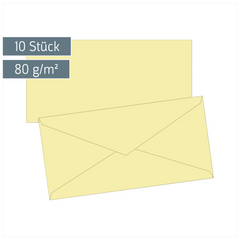 Briefumschläge Universalpapier | DIN lang, 80 g/m², hellgelb, 10 Stück