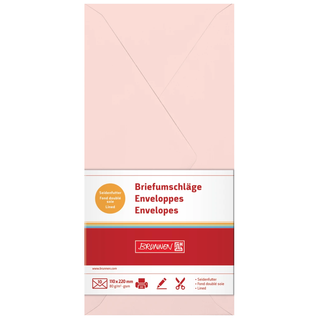 Briefumschläge Universalpapier | DIN lang, 80 g/m², rosé, 10 Stück