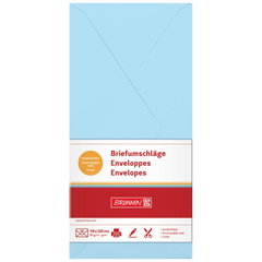 Briefumschläge Universalpapier | DIN lang, 80 g/m², hellblau, 10 Stück