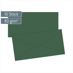 Briefumschläge Universalpapier | DIN lang, 80 g/m², moosgrün, 10 Stück