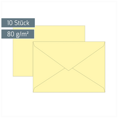 Briefumschläge Universalpapier | C6, 80 g/m², hellgelb, 10 Stück