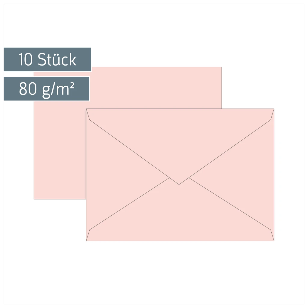 Briefumschläge Universalpapier | C6, 80 g/m², rosé, 10 Stück