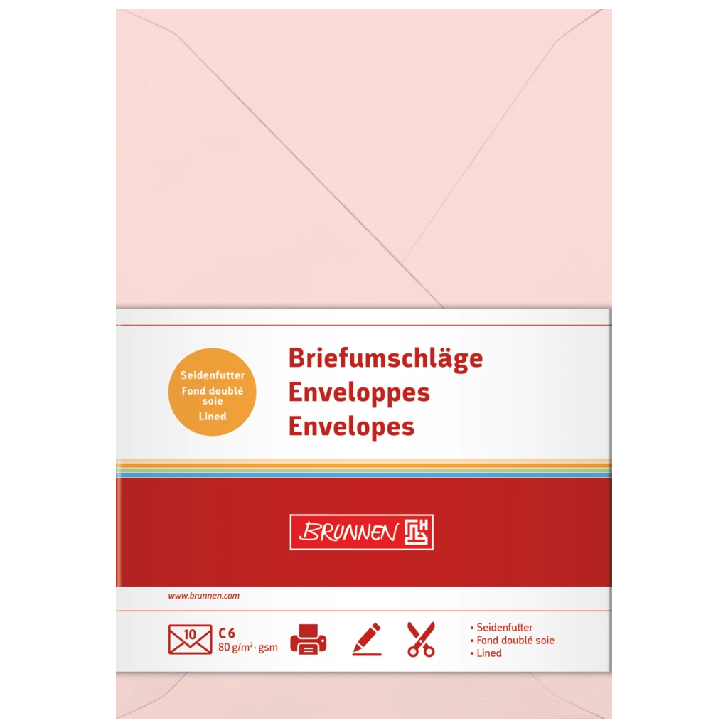 Briefumschläge Universalpapier | C6, 80 g/m², rosé, 10 Stück