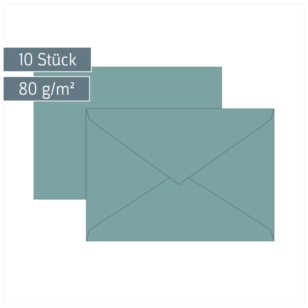 Briefumschläge Universalpapier | C6, 80 g/m², petrol, 10 Stück