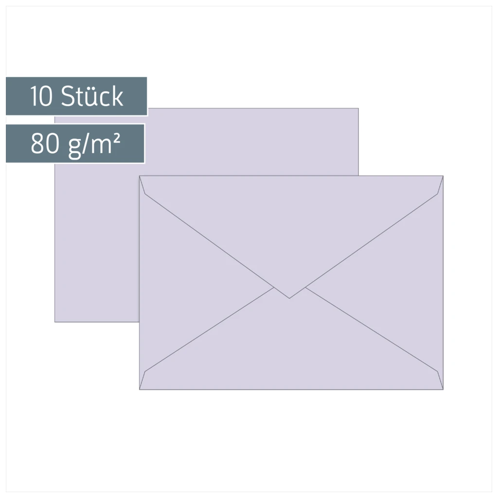 Briefumschläge Universalpapier | C6, 80 g/m², lilac, 10 Stück