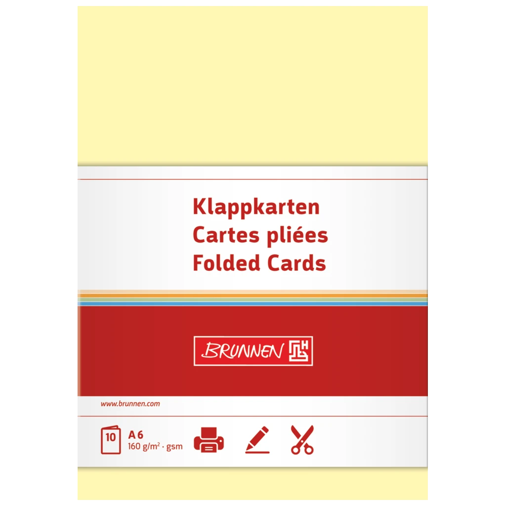 Klappkarten Universalpapier | A6, 105×150 mm, 160 g/m², hellgelb, 10 Stück
