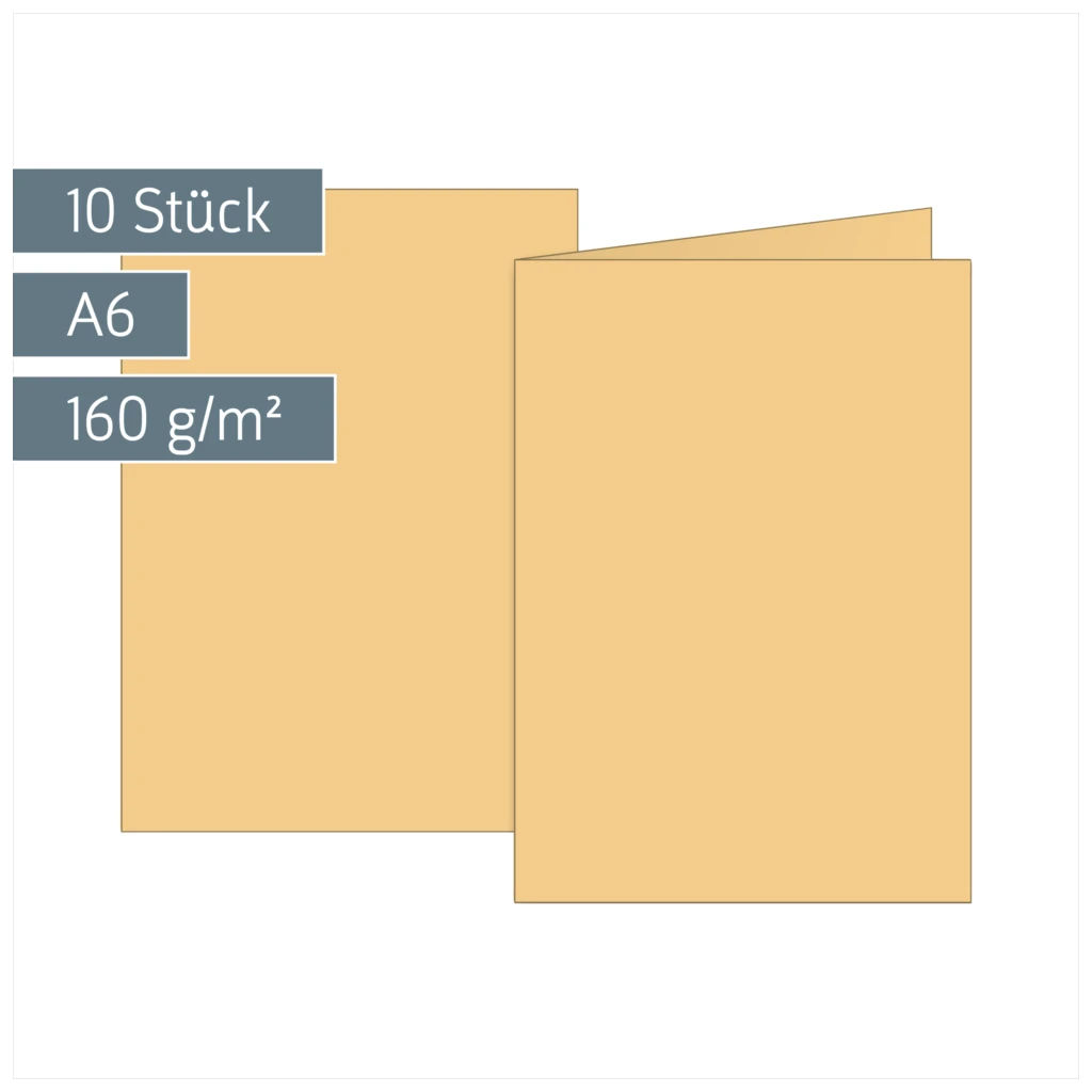 Klappkarten Universalpapier | A6, 105×150 mm, 160 g/m², honig, 10 Stück