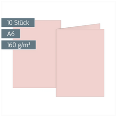 Klappkarten Universalpapier | A6, 105×150 mm, 160 g/m², rosé, 10 Stück