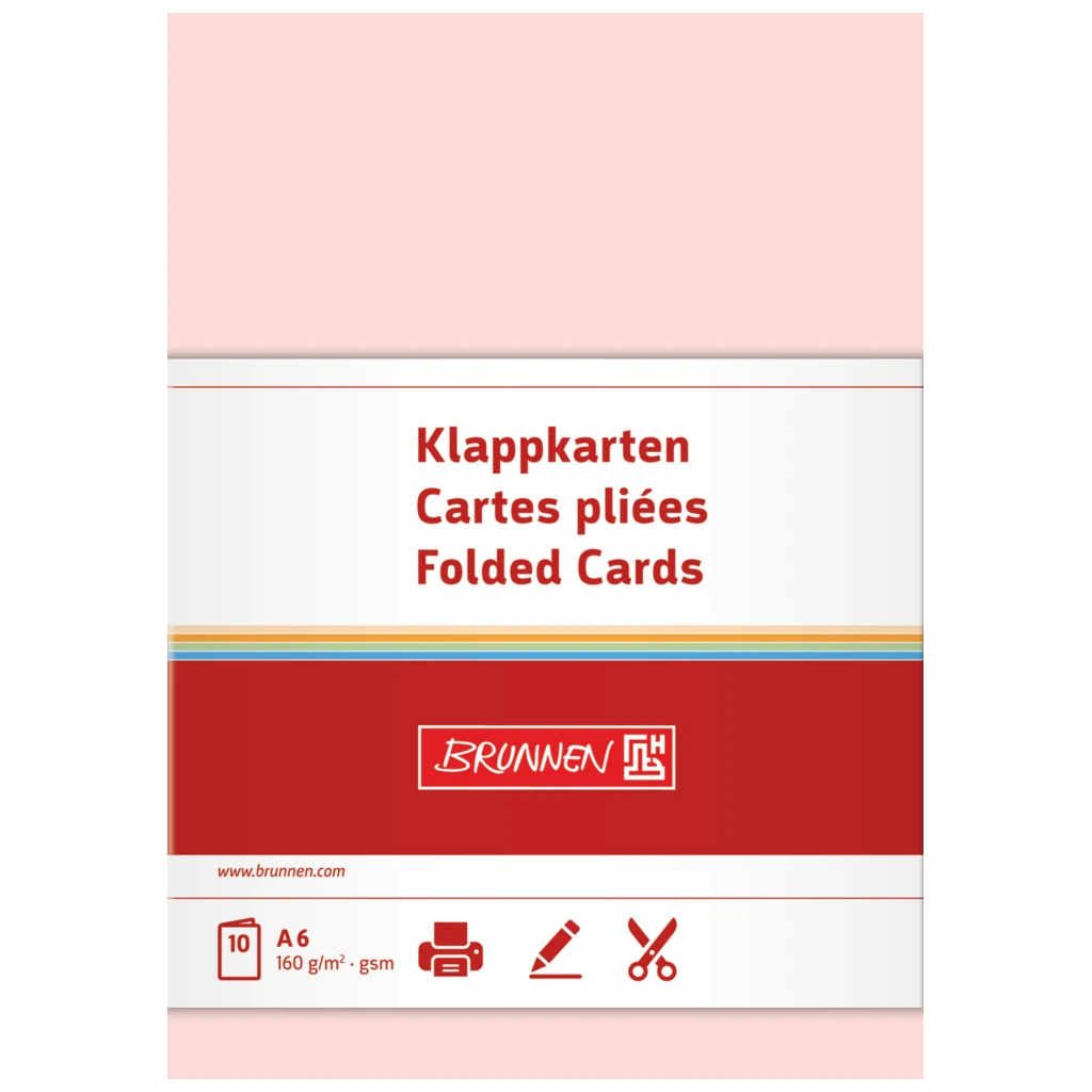 Klappkarten Universalpapier | A6, 105×150 mm, 160 g/m², rosé, 10 Stück