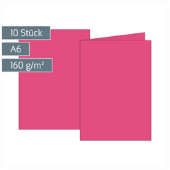 Klappkarten Universalpapier | A6, 105×150 mm, 160 g/m², fuchsia, 10 Stück