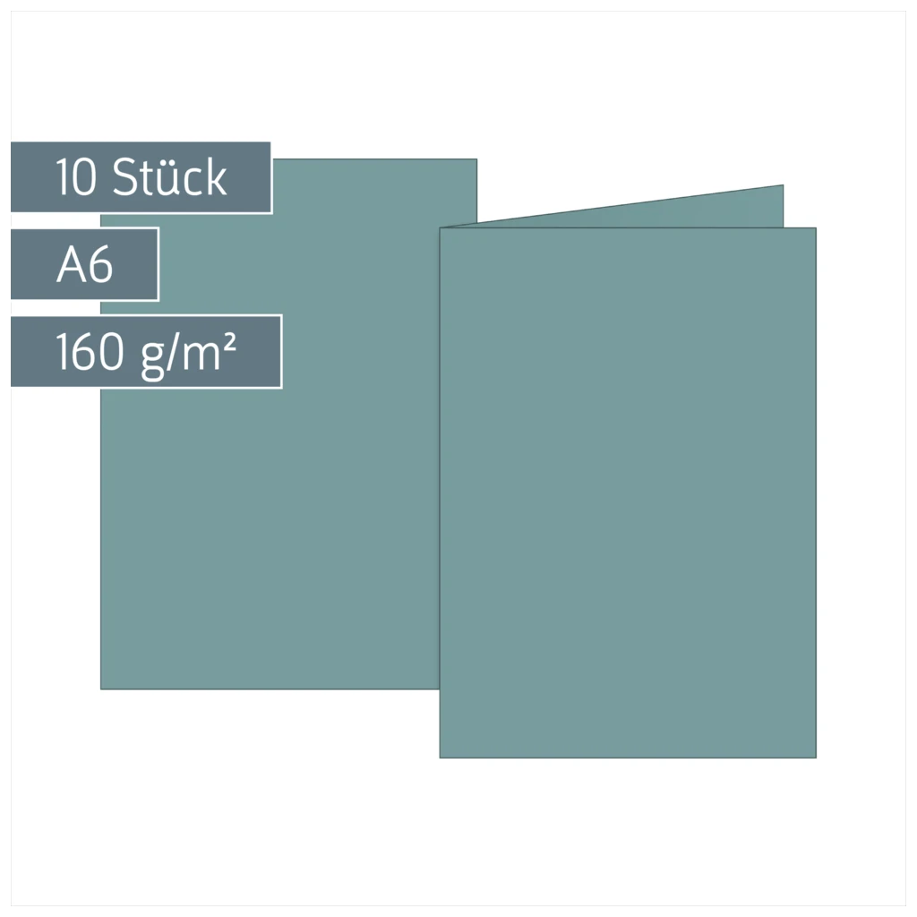 Klappkarten Universalpapier | A6, 105×150 mm, 160 g/m², petrol, 10 Stück