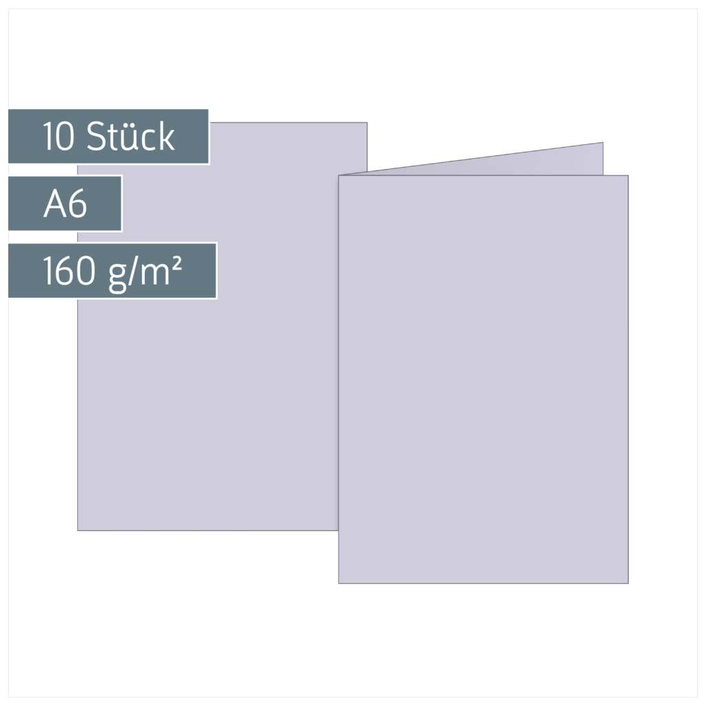 Klappkarten Universalpapier | A6, 105×150 mm, 160 g/m², lilac, 10 Stück