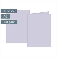 Klappkarten Universalpapier | A6, 105×150 mm, 160 g/m², lilac, 10 Stück